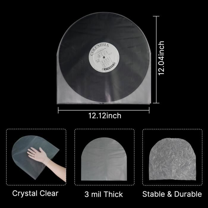 Basique - Sacs en plastique Anti statique 12 , 50 pièces, épais,  protection pour disque vinyle, couvertu - Cdiscount Au quotidien