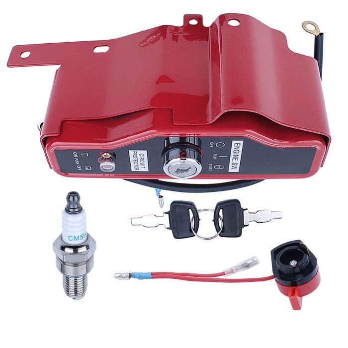Interrupteur à Clé Allumage Moteur Honda GX340/GX390 | Boîtier Fer, 2 Clés - Pour Tondeuse, Générateur - 13
