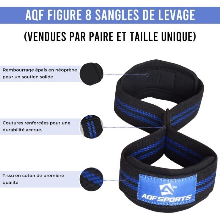 RTX Sports Lot 8 Sangles Figure 8 Lifting - Poignet Rembourré Pour Soulevé De Terre, Musculation, Haltérophilie
