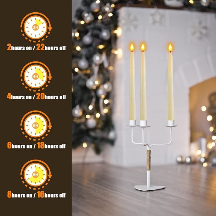 PChero Lot De 2 Bougies Piliers LED Avec Télécommande, Sans