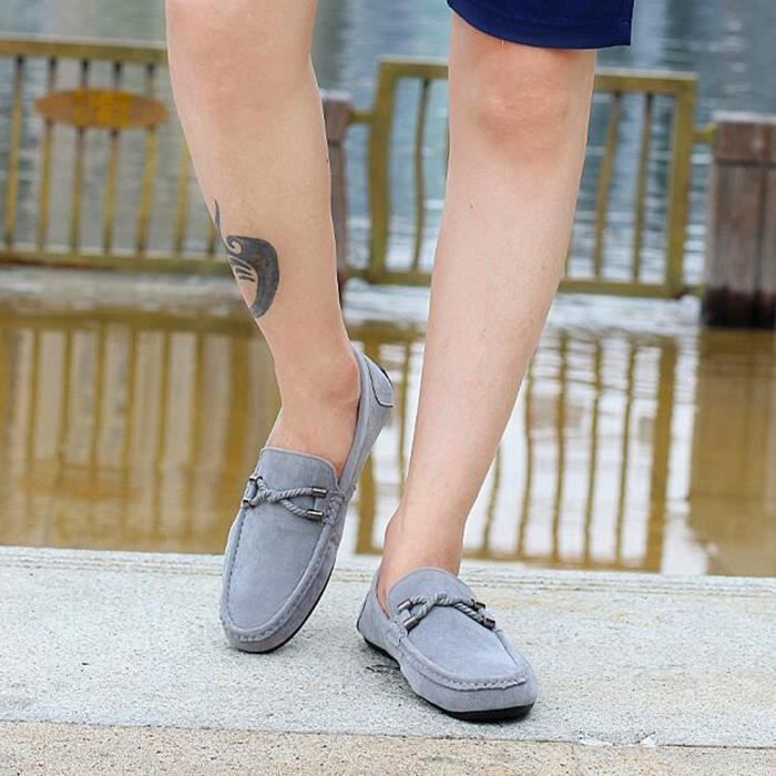 Mocassin gris homme clearance