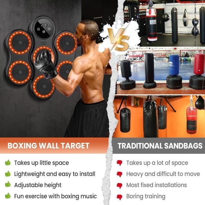 Trywise Machine De Boxe Musicale - 9 Modes De Vitesse Avec Bluetooth | Pour Salle De Sport & Maison