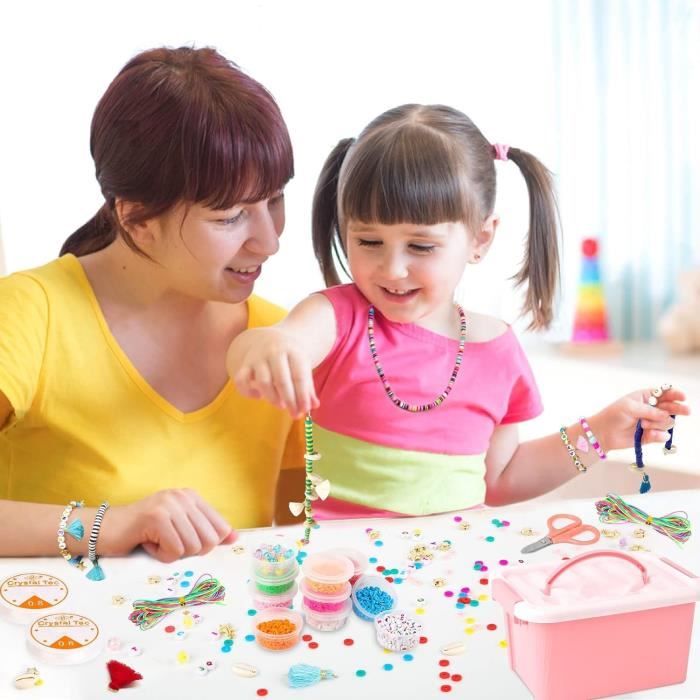 Perles Pour Bracelet Perle Plate Cadeau Fille 6 7 8 9 10 Ans, Perles