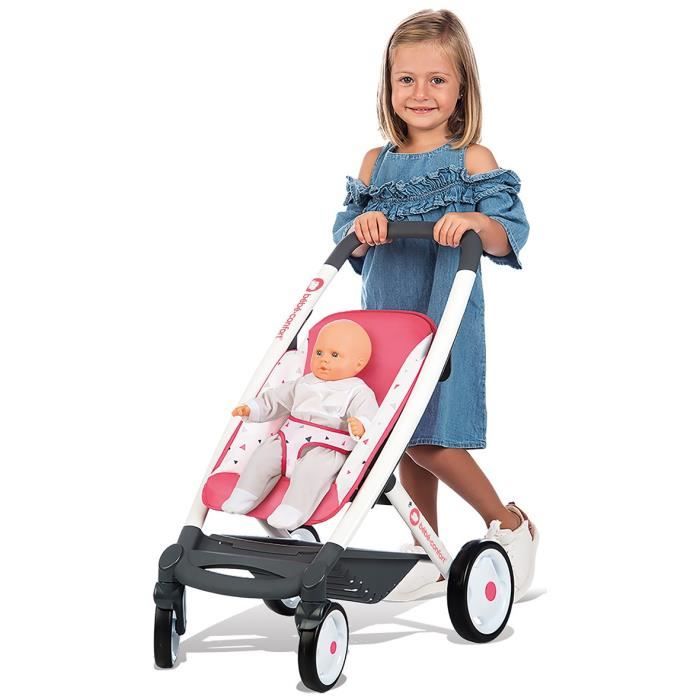 Combi 3 en 1 pour poupee et poupon : poussette landau cosy - Rose / Gris -  Poignee 55 à 82 cm - Cdiscount Jeux - Jouets