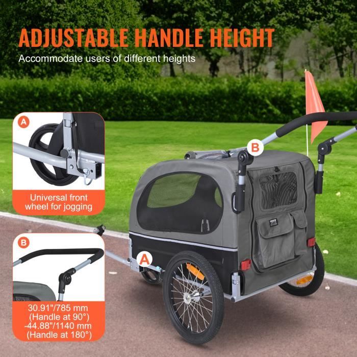 Housse De Remorque Vélo Pliable Oxford 210D - Imperméable, UV, 140x88x92 Cm, Pour Remorques Simples/doubles