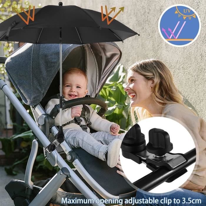 Ombrelle Poussette Universelle Parasol Anti Uv pour Landau