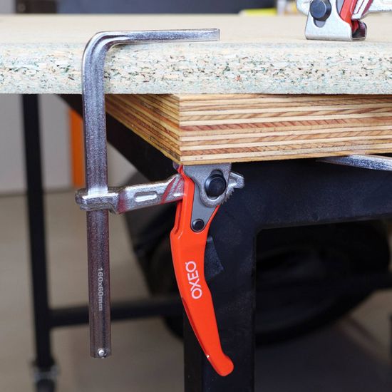 Lot De 2 Serre-joints De Table En Acier - Capacité 160mm - Profondeur Gorge 60mm - Serrage Rapide à Levier
