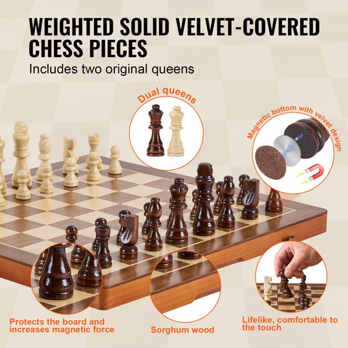Jeu D'Échecs Magnétique En Bois 21,5 Cm,Plateau D'Échecs Magnétique