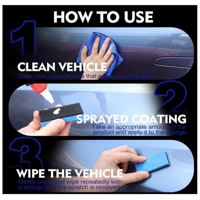 Produit Anti-rayures Pour Voiture - Restaurateur De Peinture 30ml Avec Tampon Polisseur