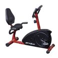 Vélo d'appartement Semi Couché Best Fitness BFRB1 - Rouge - BODY SOLID - 8 niveaux de résistance magnétique-0