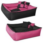 Lit pour chien - BedDog® - MAX QUATTRO 2en1 - XXXL 150x110cm - CANDY (rose/noir) - Rectangulaire