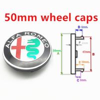 Moyeux de roue,Centre de roue Alfa Romeo avec emblème, 20 pièces, 50mm, 56mm, 60mm, centre de roue, 20 pièces - Type 50mm New Green