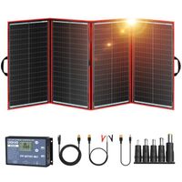 DOKIO Panneau Solaire Pliable 300W Kit monocristallin avec régulateur de charge solaire et câble, plug and play