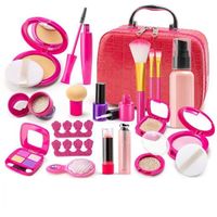 Maquillage Enfant Jouet 22 PCS Lavable Malette MaquillageAnniversaire Cadeau pour Princesse Filles 3 4 5 6 Ans