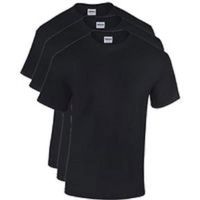 GILDAN Lot de 3 t-shirt homme,tee-shirt coton manches courte couleur noir