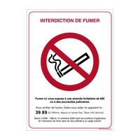 Panneau Interdiction de Fumer avec DécretPlastique PVC 1,5 mm150 x 210 mm 150 x 210 mm Plastique PVC 1,5 Mm