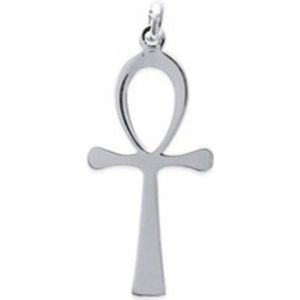 Lot De 5 Pendentifs Croix Ankh égyptienne En Argent Tibétain - 25x14 Mm, Métal Argenté