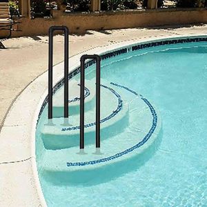 Rampe déchelle de Piscine antirouille argentée KST Mains courantes de Piscine pour entrées Rampe descalier en Acier Inoxydable brossé pour Piscine rampes de sécurité pour Piscine à Montage Facile 