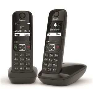 Téléphone fixe Téléphone sans fil Gigaset As690 Duo Noir