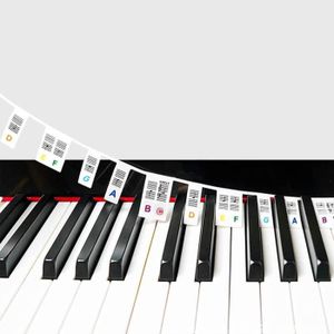 Yosoo Clavier électronique amovible de 88 touches piano note touches  blanches autocollants étiquettes pour les débutants, autocollant amovible  piano, autocollant de clavier 
