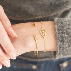 MAILLE - CHAÎNE 82974 -ensemble de bracelets en or pour femmes,sty
