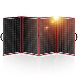 KIT PHOTOVOLTAIQUE DOKIO Panneau Solaire Pliable 300W Kit monocristallin avec régulateur de charge solaire et câble, plug and play