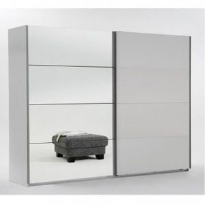 Armoire Penderie Idaho 4 Portes 2 Miroirs Largeur 225 Coloris