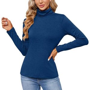 Sous-pull col roulé coton stretch uni, miel