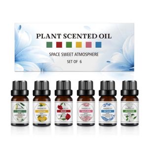 DIFFUSEUR 100% Huile Essentielle Pure 6Pcs Huile essentielle Ensemble pour aromathérapie Diffuseur Lavender Tea Tree