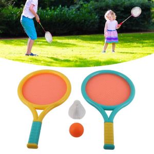KIT BADMINTON VINGVO ensemble de raquettes de badminton pour enfants Raquette de Badminton pour enfants, antidérapante, sport pack Bleu jaune