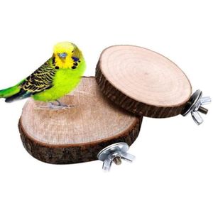 VOLIÈRE - CAGE OISEAU KE05823-Panneau de station de perroquet de dalle de jetée en bois de coupe oblique pour perruche perroquet canari bois