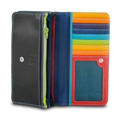 Portefeuille pour femme multicolore en cuir souple a soufflet signe DUDU Noir Noir Cdiscount Bagagerie Maroquinerie