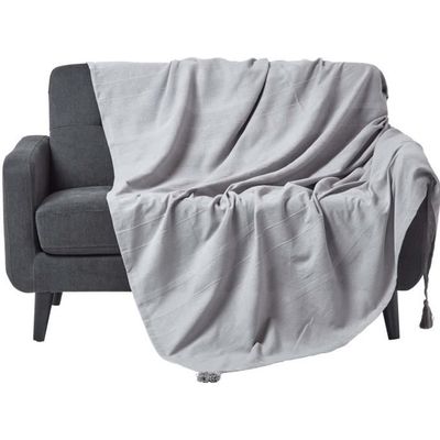Atmosphera Jeté De Lit Pollie Coton 220x240cm Beige - Déco Élégante Et Douce