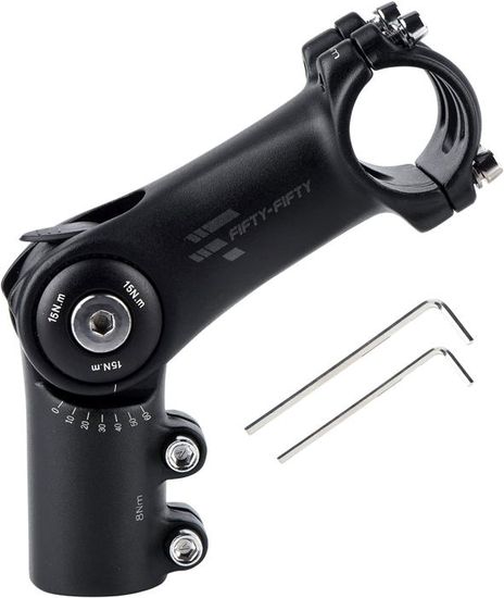 Potence Vélo Réglable TRIWONDER 0-60° 25,4mm 31,8mm - Tige Guidon VTT Route BMX