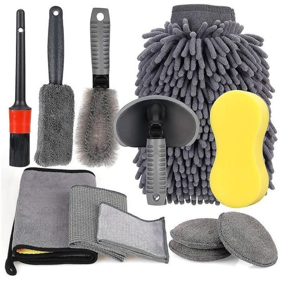 Kit De 5 Outils De Nettoyage Pour Pare-brise Voiture - Chiffons Réutilisables Et Pratique