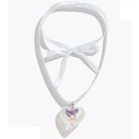 Collier Love en argent, avec motif de nœud et zircon étincelant