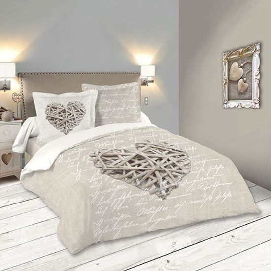 Parure De Lit 3 Pièces En Percale De Coton 100% - Housse De Couette 240x220cm + 2 Taies 63x63cm - Oeko-TEX - 122 GSM