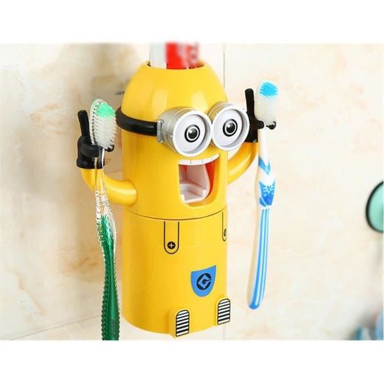 Distributeur automatique dentifrice MINION porte brosse dent