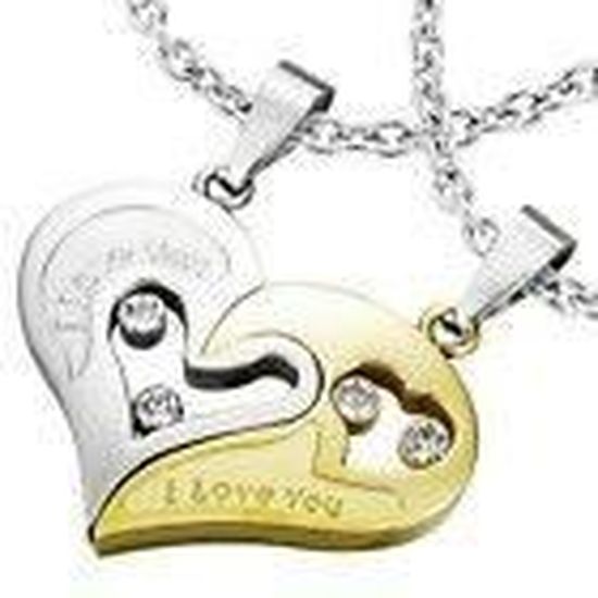 Collier Ras-du-cou Argent 925 Et Pendentif 'I Love You' - Rectangle
