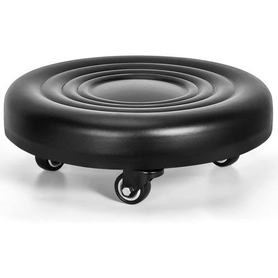 Tabouret Siège à Roulettes Bas Rotatif 360° - Tabouret De Ménage Léger Robuste Pour Enfants Adultes, Salon Et Bureau