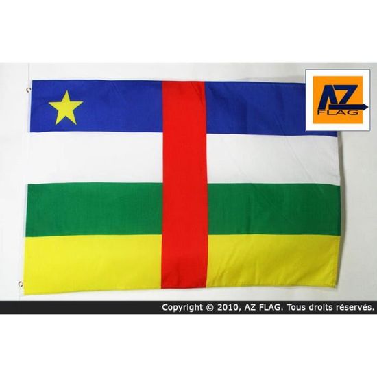 Drapeau Centrafrique 90x150cm - Polyester Résistant Avec Oeillets Et Double Couture