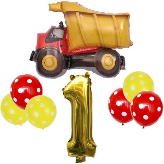 Deco anniversaire garcon 2 ans, anniversaire garçon anniversaire chantier  camion ballons de construction décoration en numéro[952] - Cdiscount Maison
