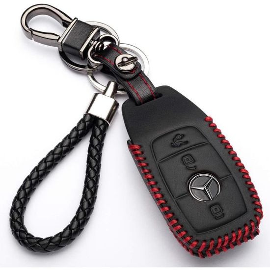 Coque De Protection Pour Clé Mercedes - Compatible Modèles A, B, C, E, GLA, GLC, Etc. - TPU Souple, Protection 360° - Blanc