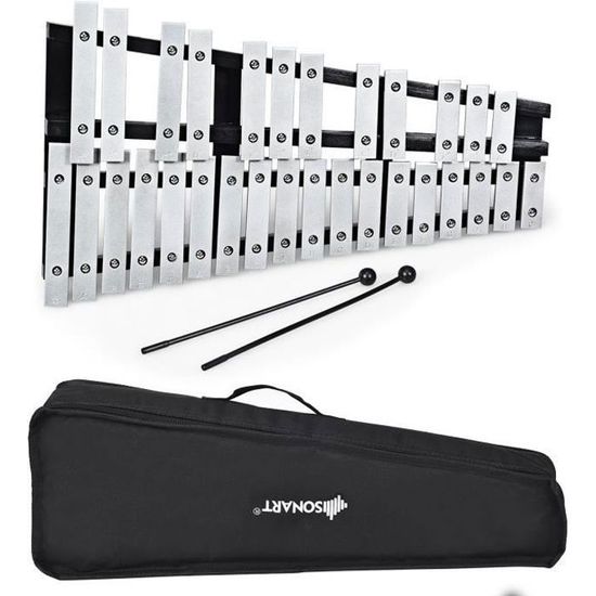 Xylophone Glockenspiel 30 Notes - Cadre Bois Pliable Avec Sac De Transport - Instrument Musique Enfant
