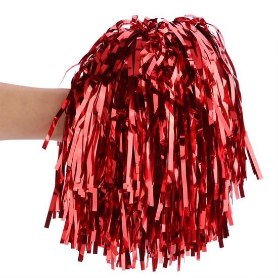 Lot De 6 Pompons De Pom-Pom Girl - 7 Couleurs Disponibles - Accessoire Danse, Sport, Fête - Poignée Plastique