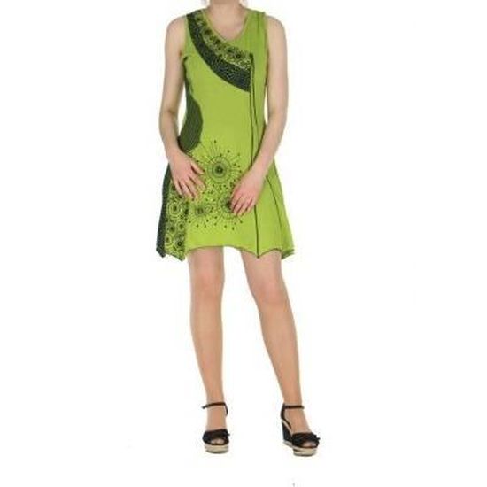 Tunique femme longue originale noire à fleurs Spanish