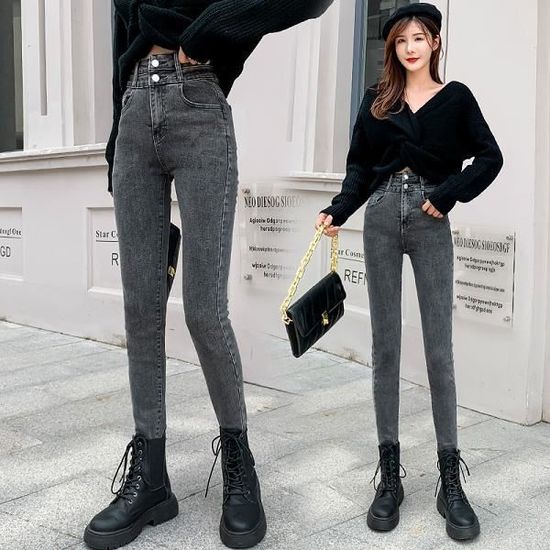 Jeans Femme Hiver Taille haute lastique femme jean nouveau