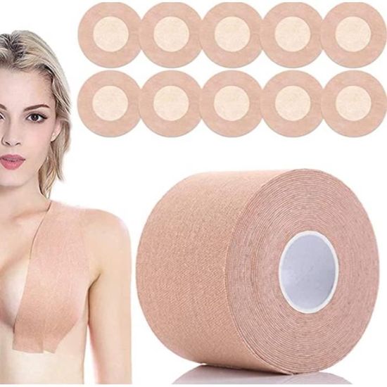 Boob Tape 2 Rouleaux + 10 Paires Cache-Tétons - Ruban Soutien Poitrine Lift Tape A-E Bonnet