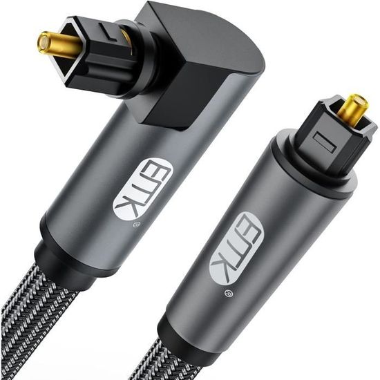 Câble Audio Optique Toslink - 0,6 M - Nylon Tressé - Pour TV, Barre De Son, Home Cinéma