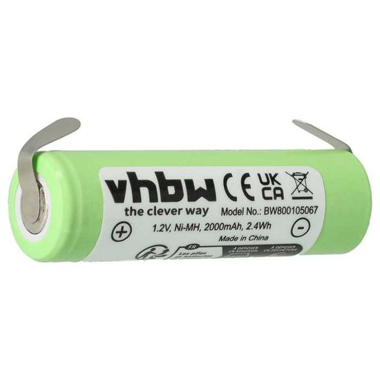 Batterie De Remplacement Pour Rasoir Ermila Bella 1590 - NiMH 2000mAh, 1,2V - Compatible 1HR-AAC, KR800 AAE - 3